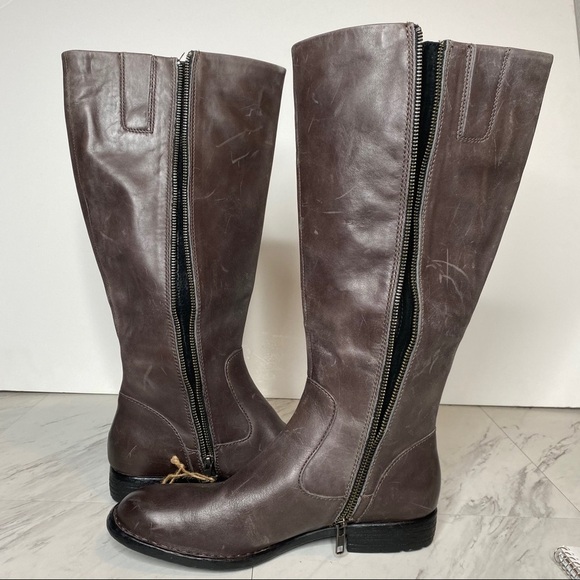 New! Born North Gray Leather Riding Boot 8M - Picture 6 of 14